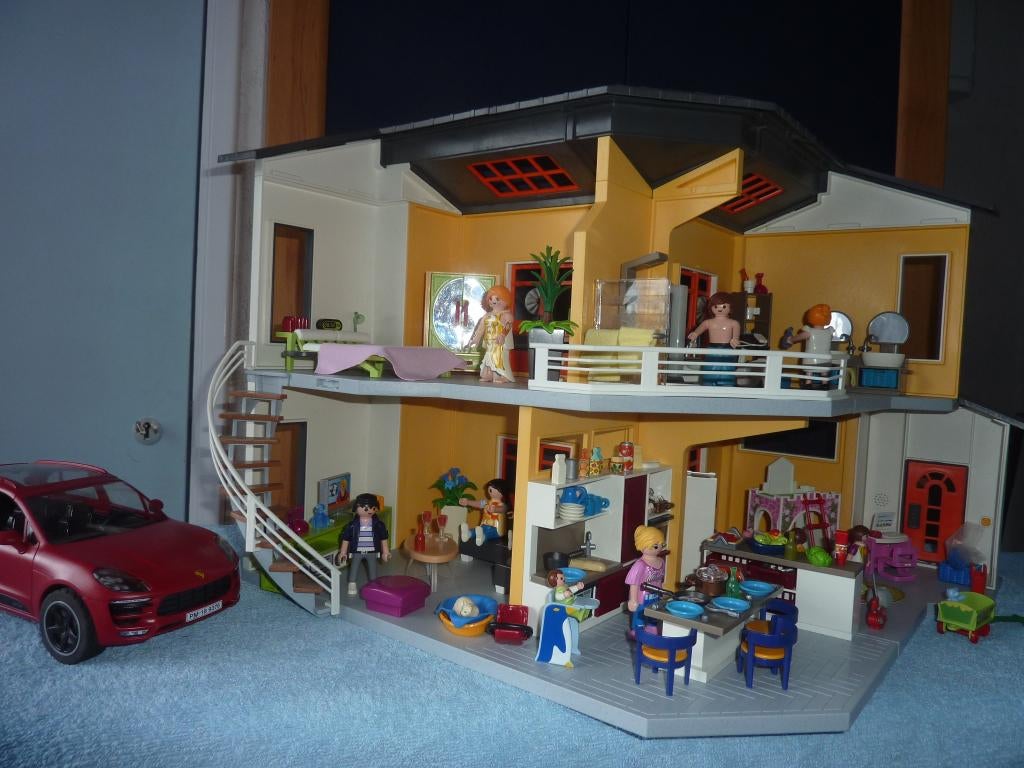 playmobil huis met inrichting en porsche, Ophalen of Verzenden