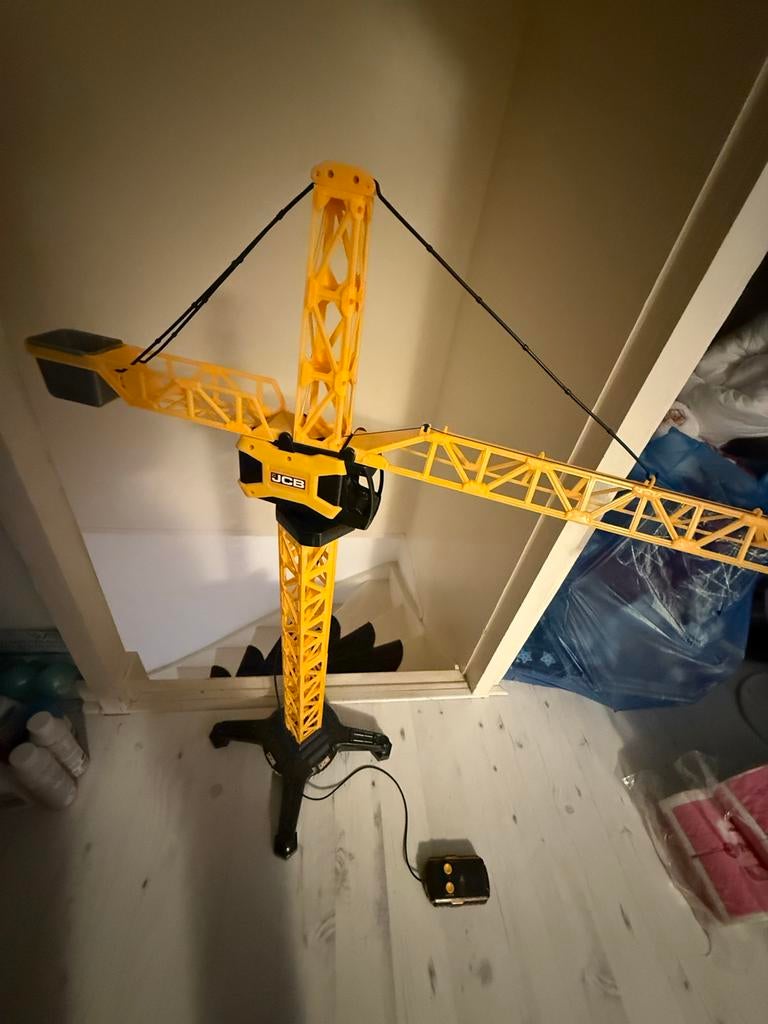 Grote Speelgoed Hijskraan met Afstandsbediening - JCB, Ophalen, Gebruikt, Jongen of Meisje
