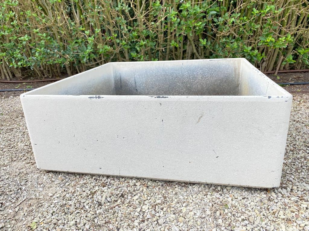 witte bloembak, Ophalen, Kunststof, Minder dan 30 cm, Vierkant