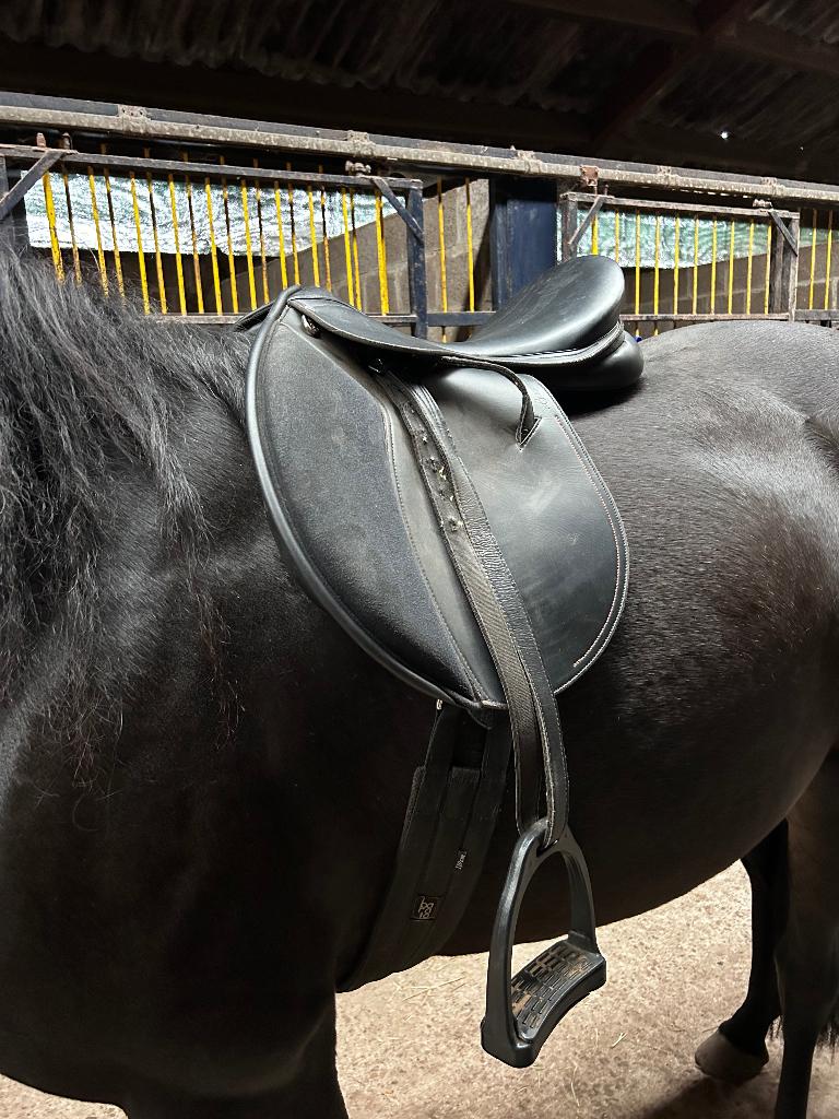Veelzijdigheid zadel / spring zadel 17,5 inch medium wijd, Dieren en Toebehoren, Paarden en Pony's | Zadels, Ophalen, Gebruikt