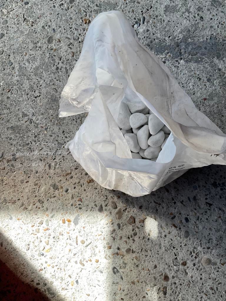Witte Carrara grind 40-60mm - Ongeveer halve zak, Tuin en Terras, Grind, Keien en Split, Ophalen, Wit, Nieuw, Grind