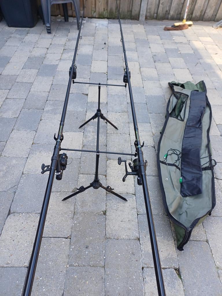 Karper set, Watersport en Boten, Hengelsport | Karpervissen, Ophalen of Verzenden, Gebruikt, Complete set