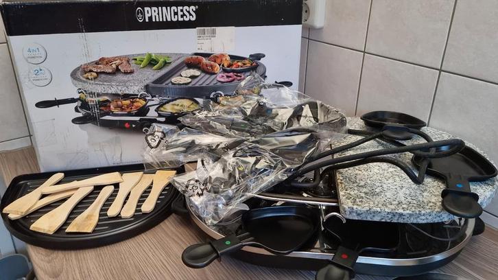 Princess Gourmet Set - Raclette & Grill, Witgoed en Apparatuur, Gourmetstellen, Zo goed als nieuw, 4 t/m 7 personen, Ophalen