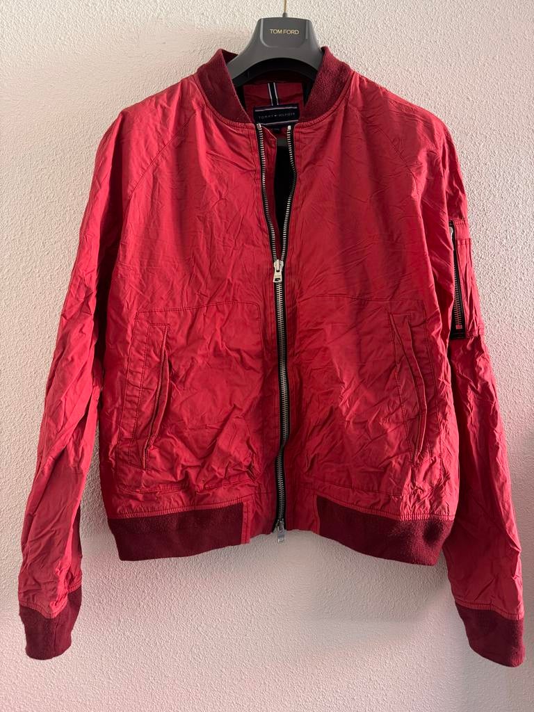 Tommy Hilfiger bomberjack rood XXL, Ophalen of Verzenden, Gedragen, Maat 46/48 (XL) of groter, Rood