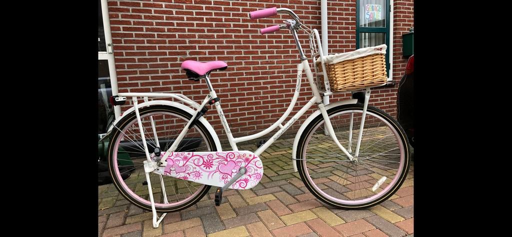 Meisjes fiets 26 inch, Fietsen en Brommers, Fietsen | Dames | Omafietsen, Minder dan 47 cm, Ophalen, Gebruikt, Terugtraprem