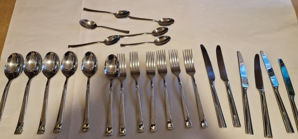 6x ah vivo villeroy en boch rvs bestek besteksets dinerset, Huis en Inrichting, Keuken | Bestek, Gebruikt, Ophalen of Verzenden