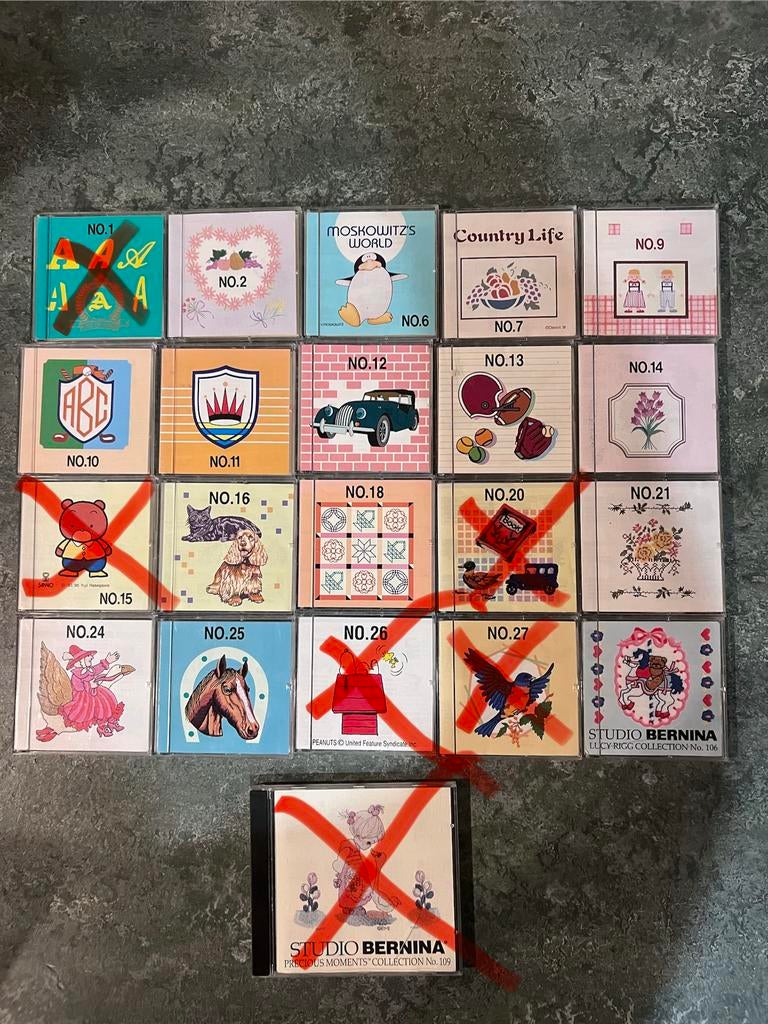 Borduurkaarten Brother/Bernina - Diverse Collecties, Hobby en Vrije tijd, Borduren en Borduurmachines, Ophalen of Verzenden, Zo goed als nieuw