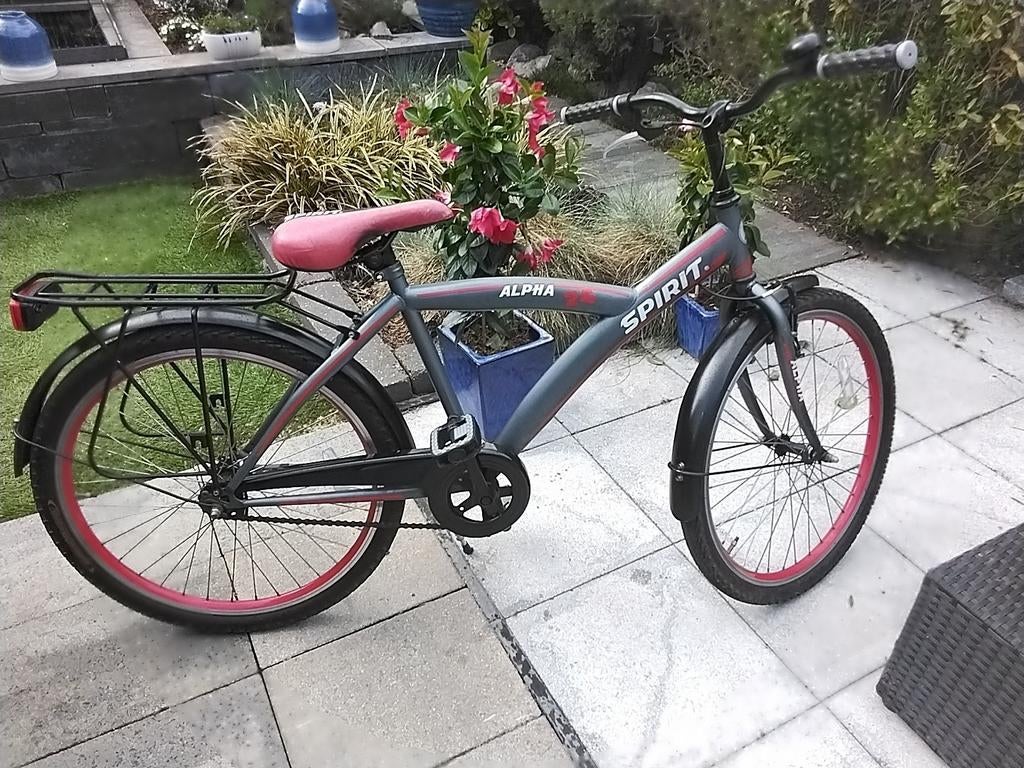 Jongens fiets  alpha spirit grijs zwart rood 24 inch, Ophalen, Gebruikt, 24 inch