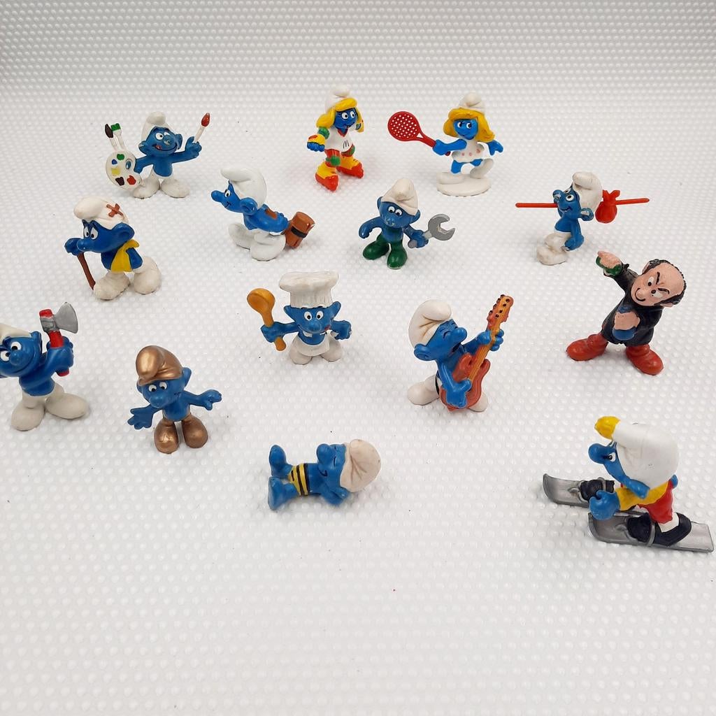 13 Smurfen en Gargamel figuren - Peyo en Schleich, Verzamelen, Ophalen of Verzenden, Zo goed als nieuw, Verschillende Smurfen