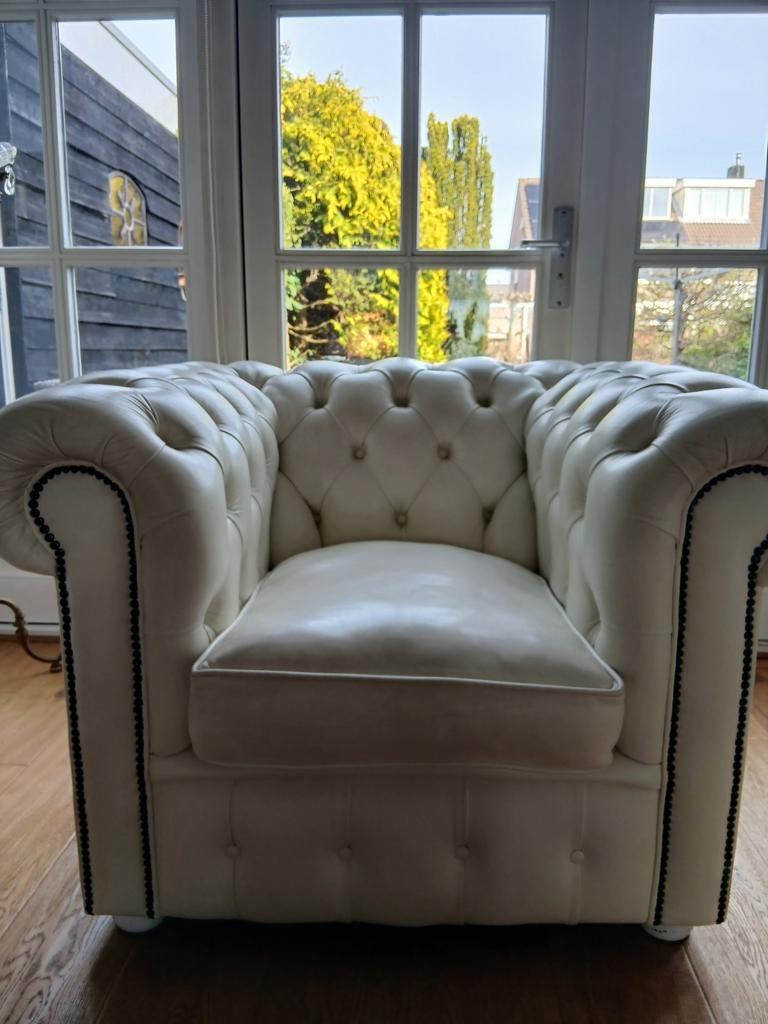 Chesterfield stoel, Huis en Inrichting, Fauteuils, Ophalen, Zo goed als nieuw, 75 tot 100 cm, 75 tot 100 cm