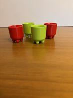 4 plastic eierdopjes, Overige materialen, Overige typen, Ophalen of Verzenden, Zo goed als nieuw