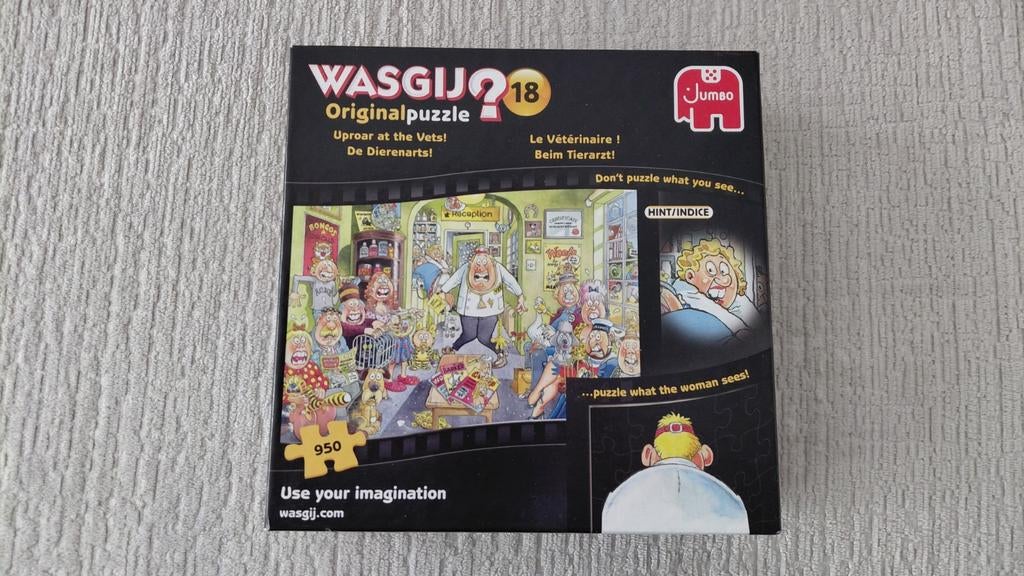 WASGIJ- de Dierenarts- 950 stks incompleet, Ophalen, 500 t/m 1500 stukjes, Zo goed als nieuw, Legpuzzel