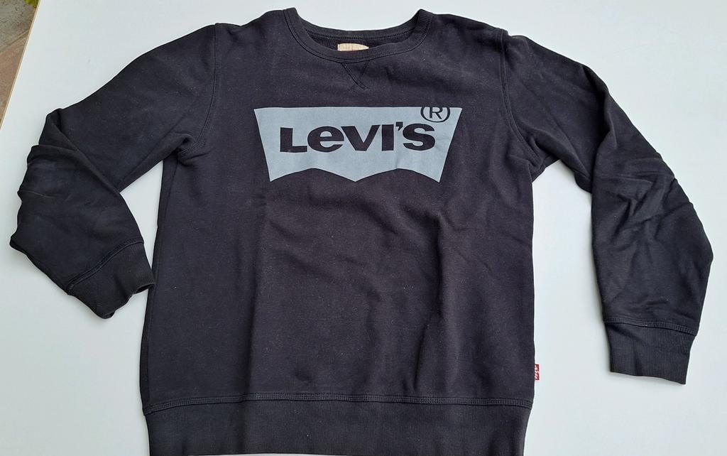 Levi's sweater maat 16 - Zwart met grijs logo, Levi's, Zwart, Overige maten, Ophalen of Verzenden