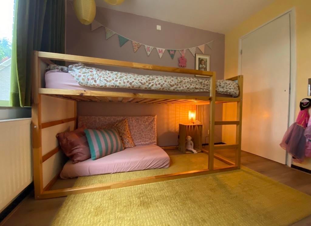 IKEA Kura Keerbaar Bed - Wit/Grenen (90x200 cm), Ophalen, Gebruikt, Eenpersoons, Minder dan 160 cm