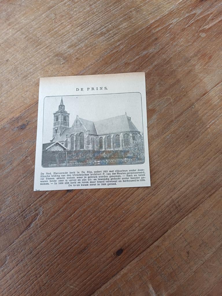 Knipsel NH kerk De Rijp 1923, Verzamelen, Tijdschriften, Kranten en Knipsels, Ophalen of Verzenden, 1920 tot 1940, Knipsel(s)
