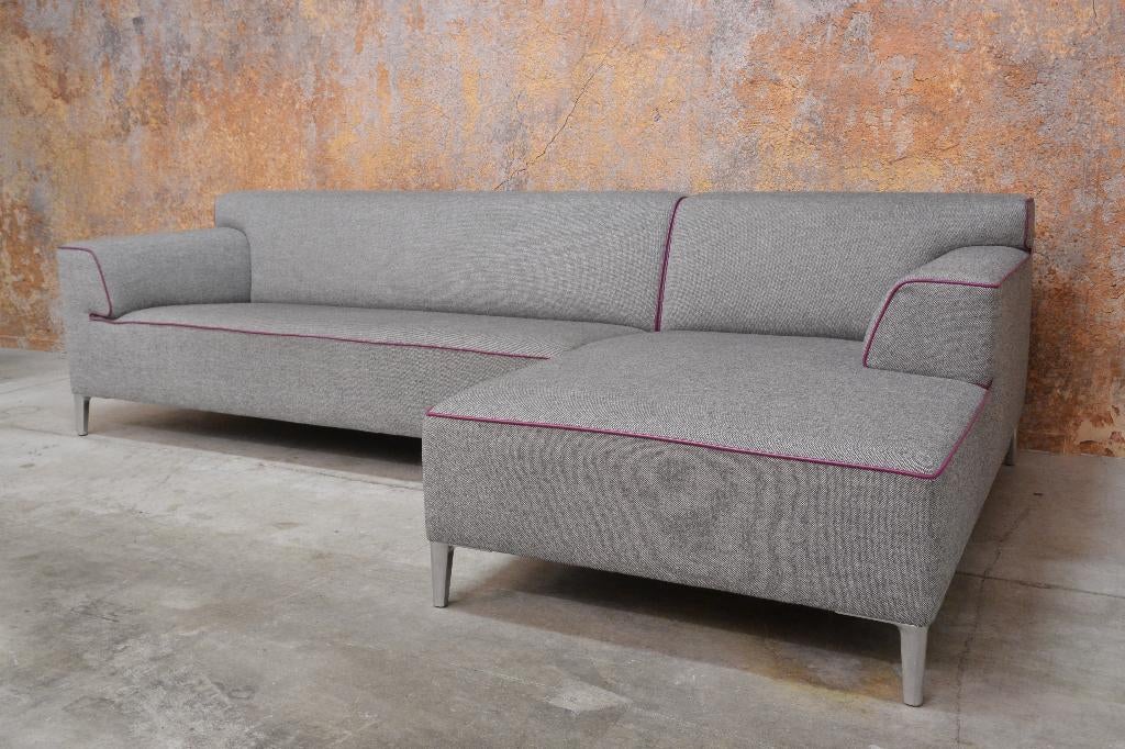 ZGANieuw grijze stoffen Leolux Pode Insert design hoekbank, Huis en Inrichting, Banken | Bankstellen, Leolux, Leolux, 150 tot 200 cm