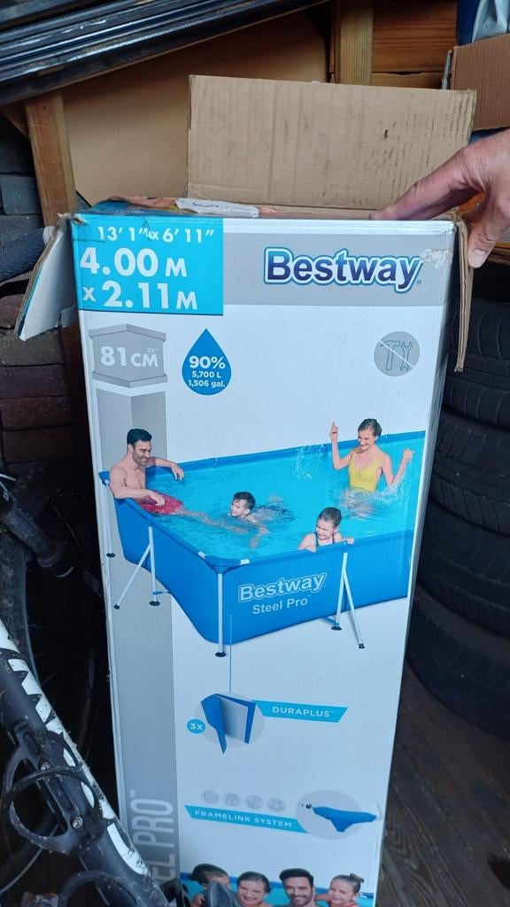 Bestway Steel Pro Zwembad 4x2.11m met complete set, Tuin en Terras, Zwembaden, Ophalen, Gebruikt, 200 tot 300 cm, 80 tot 120 cm