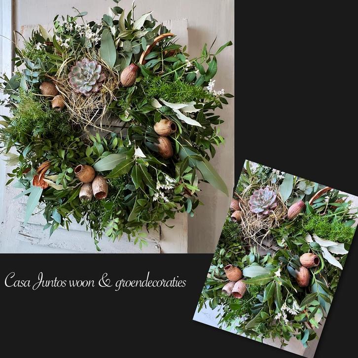 Neutrale natuurlijke krans, Huis en Inrichting, Woonaccessoires | Kransen, Nieuw, Ophalen of Verzenden