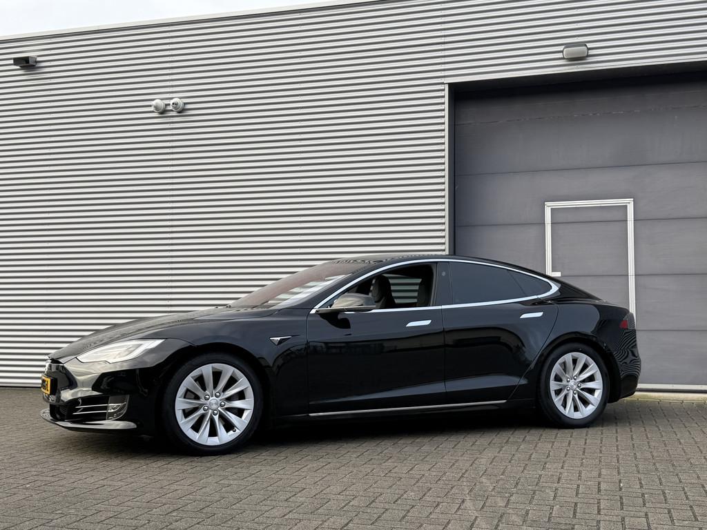 Tesla Model S 75D Base I Camera I Pano.dak (bj 2018), Auto's, Tesla, Gebruikt, Zwart, Leder en Stof, Zwart