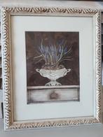 Brocant schilderijtje blauwe druifjes, Ophalen of Verzenden