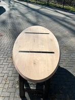 Ovale eettafel 220x110x3 verjongd eiken rustiek, Ophalen, 100 tot 150 cm, Eikenhout, Vijf personen of meer