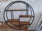 Groot rond wandrek met 4 houten plankjes, Ophalen, Zo goed als nieuw