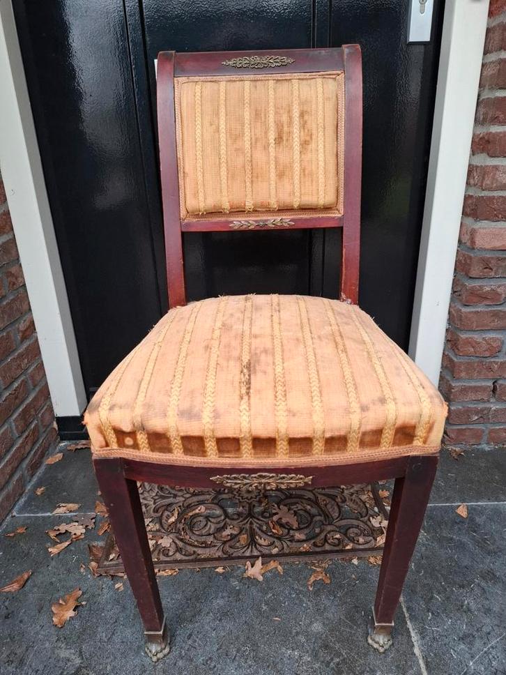 4 mahonie vroeg Empire stoelen, Antiek en Kunst, Antiek | Meubels | Stoelen en Banken, Ophalen
