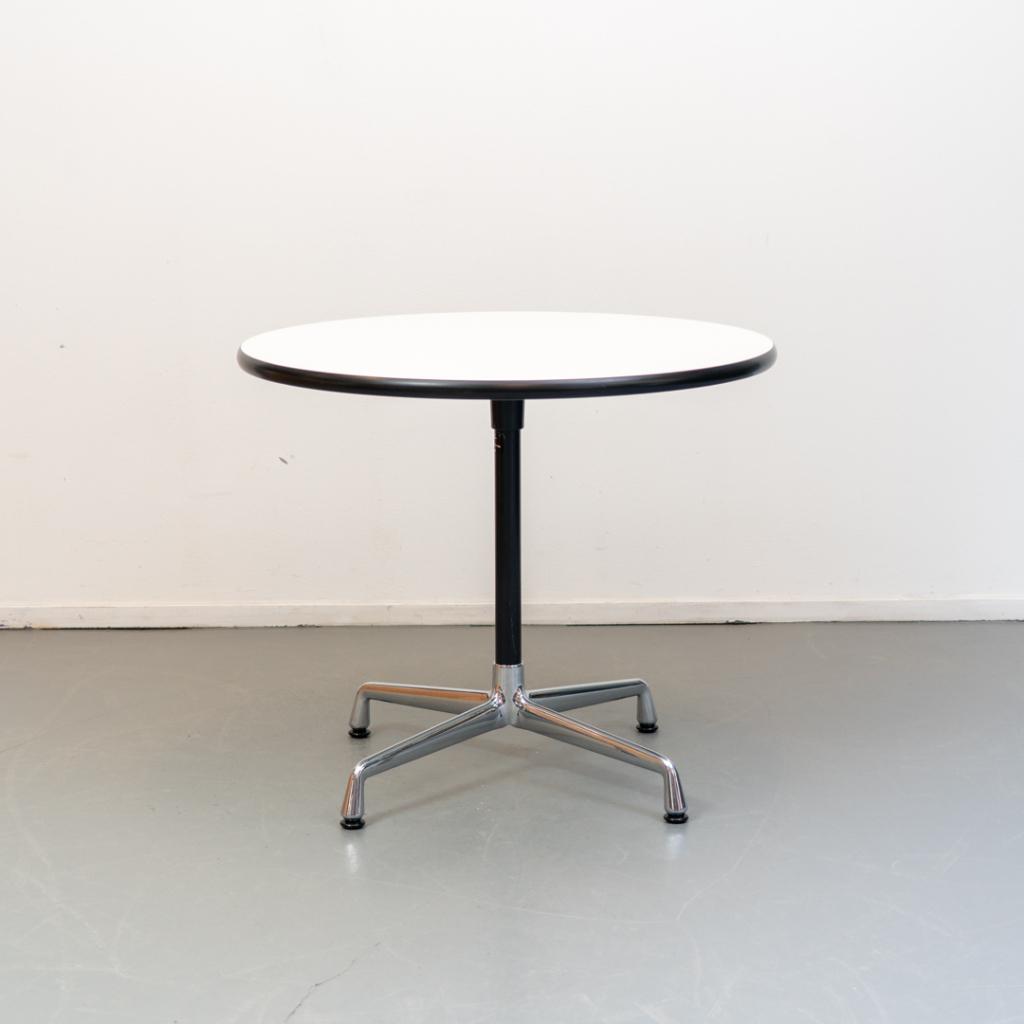 2x Vitra Eames Contract Table rond 80 cm wit blad, Niet ingevuld, 50 tot 100 cm, Niet ingevuld, Vier personen