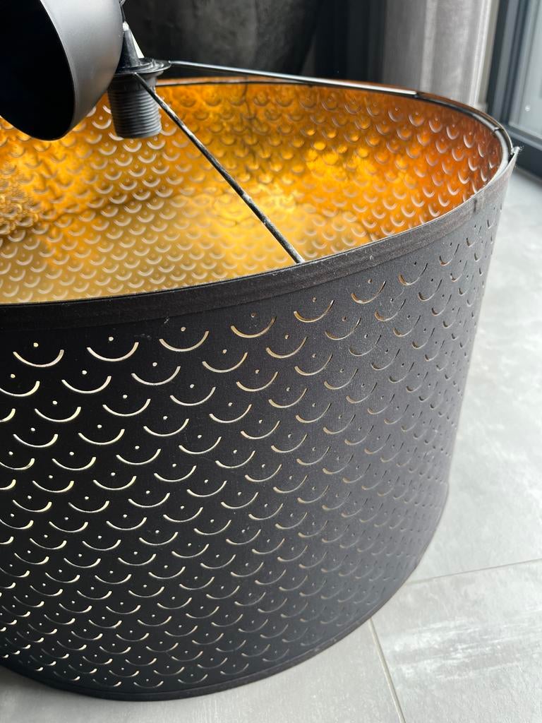 Hanglamp NYMÖ Ikea 59cm zwart/goud, Ophalen, 25 tot 50 cm, Zwart, Rond