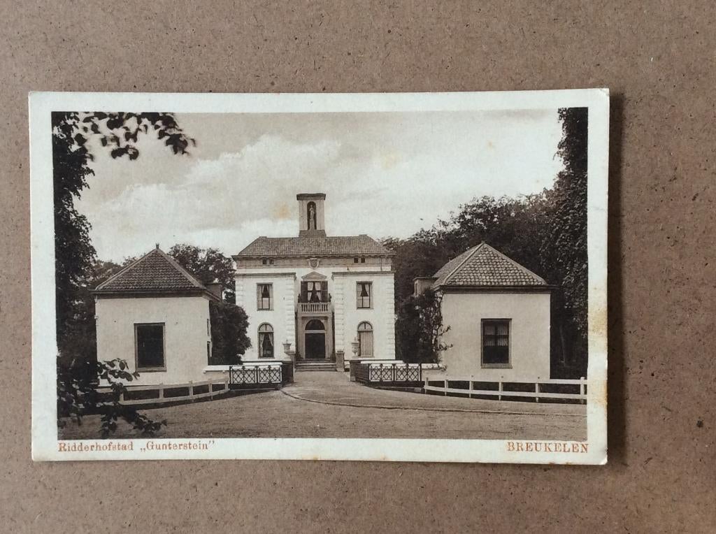 Breukelen, Ridderhofstad Gunterstein, Ophalen of Verzenden, 1920 tot 1940, Gelopen, Utrecht