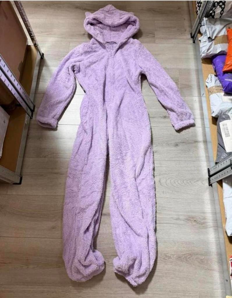 Onesie Wanzie Huispak Jumpsuit Fleece pyama pyjama maat S-M, Paars, Nieuw, Ophalen of Verzenden, H