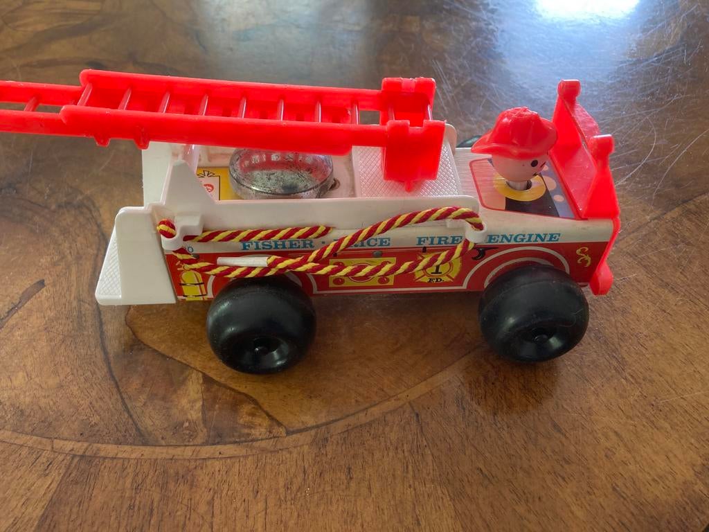 brandweerauto met geluid en  popje  vintage fisherprice, Ophalen of Verzenden, Gebruikt, Auto, Overige merken