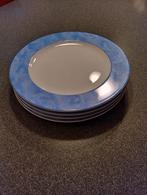 4 onderborden AH Artzberg servies, blauwe rand, Ophalen