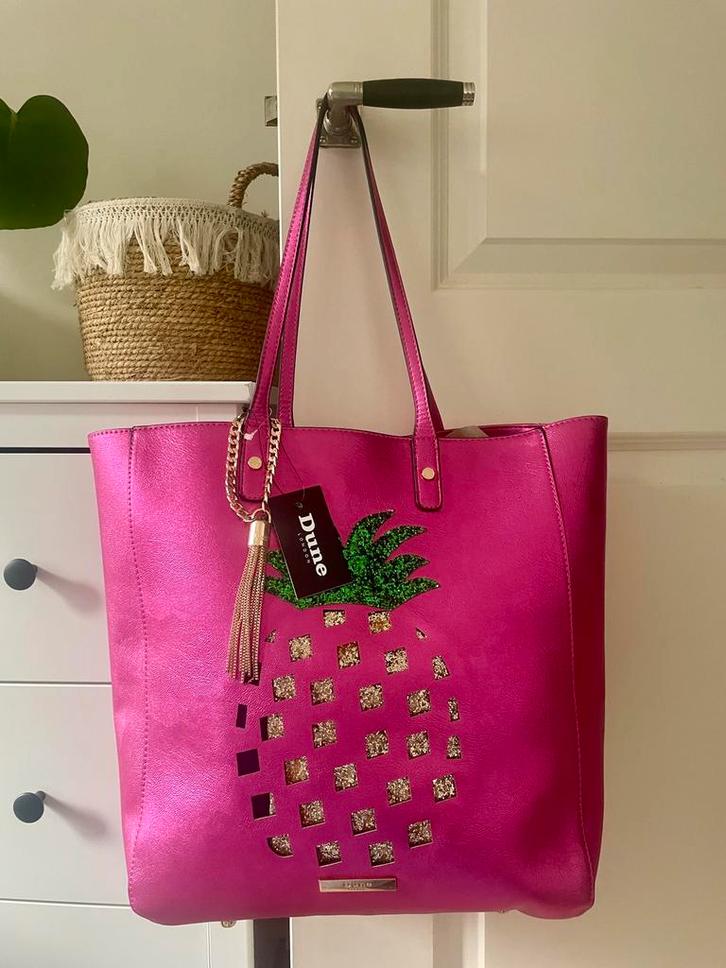 Dune London roze goud pineapple ananas tote bag tas shopper, Sieraden, Tassen en Uiterlijk, Tassen | Damestassen, Nieuw, Handtas