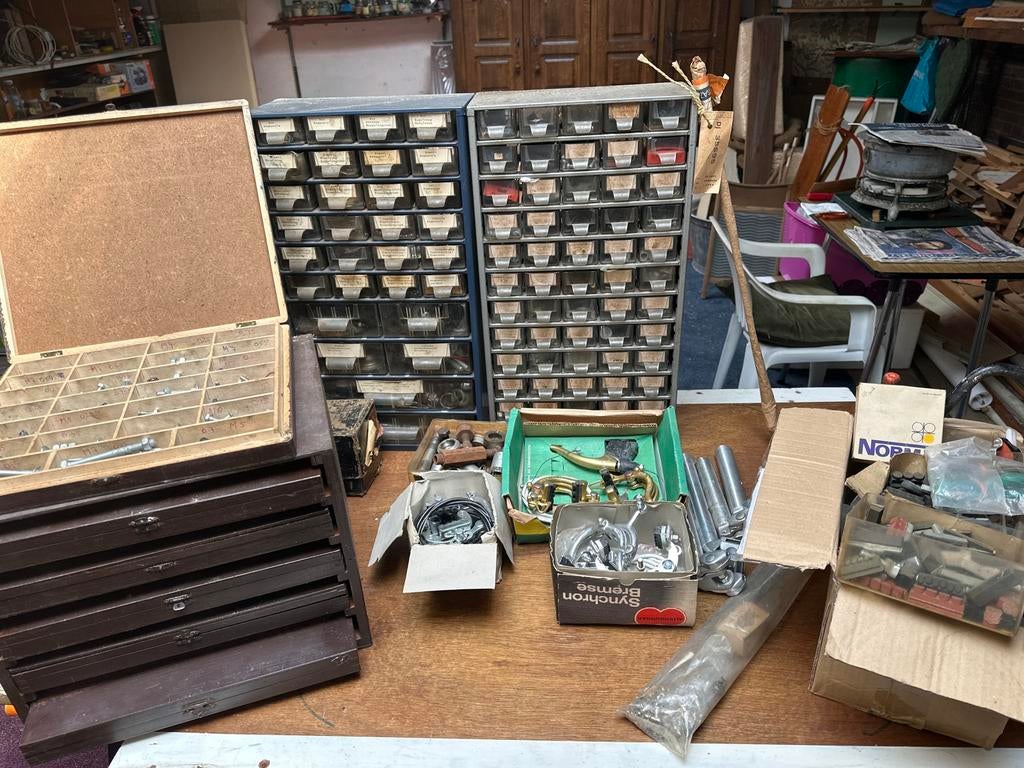 Grote partij rijwiel onderdelen voor oudere fietsen, Ophalen, Gebruikt, Overige typen, Staal