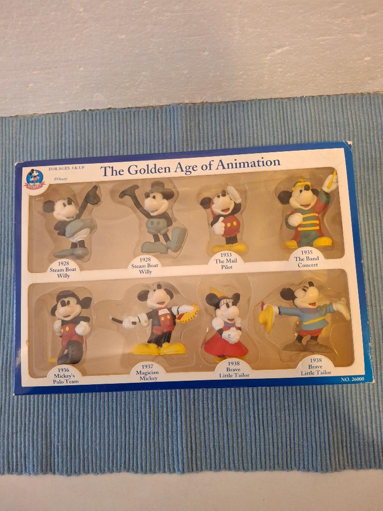 The Golden Age of Animation - set van 8 x Mickey Mouse, Verzamelen, Disney, --, Beeldje of Figuurtje, Nieuw, Ophalen of Verzenden