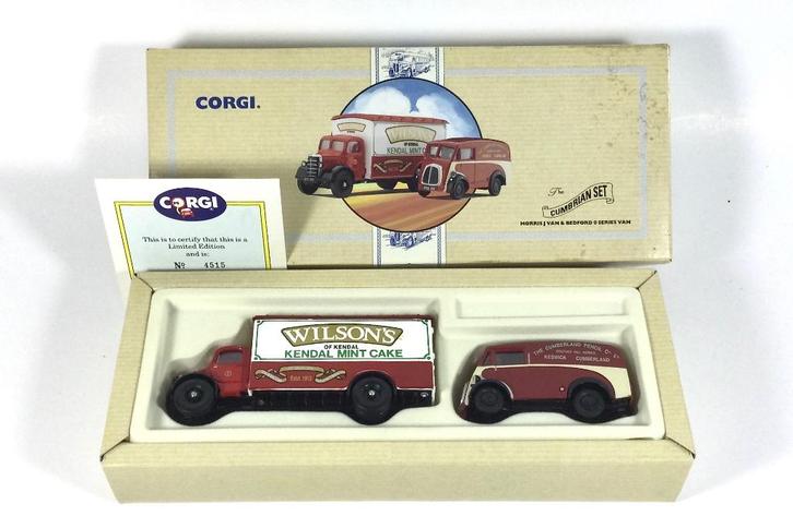Corgi Toys Bedford Morris The Cumbrian Set 1:43 1:50 Diecast, Hobby en Vrije tijd, Modelauto's | 1:43, Zo goed als nieuw, Auto