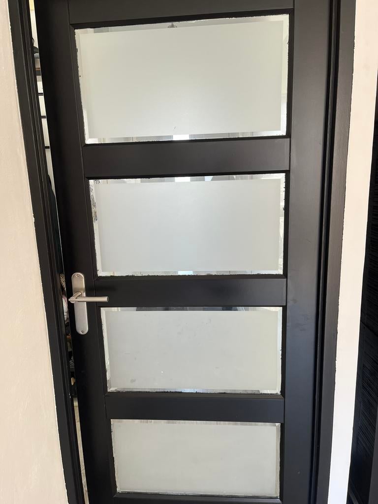 Cando manchester stomp incl facet geslepen glas 88/201,5cm, Ophalen, Gebruikt, 80 tot 100 cm, Binnendeur