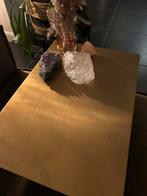 Gouden bijzettafel met zwart metalen frame, 45 tot 60 cm, Gebruikt, Metaal of Aluminium, Rechthoekig