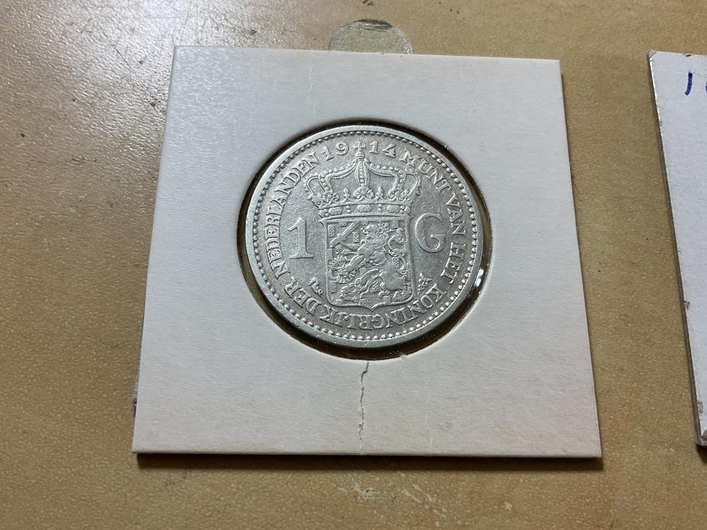 Nederland gulden 1914, Postzegels en Munten, Munten | Nederland, Ophalen of Verzenden, Koningin Wilhelmina, 1 gulden