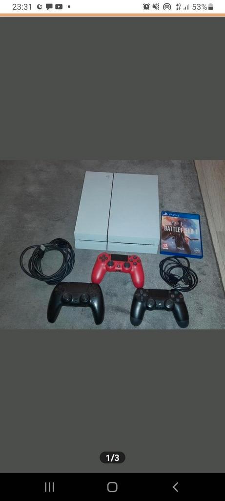 PlayStation 4 Slim met 2 controllers, Spelcomputers en Games, Spelcomputers | Sony PlayStation 4, Gebruikt, Slim, Met 3 controllers of meer