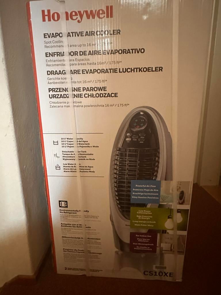 Honeywell aircooler CS10XE nieuw in doos, Minder dan 60 m³, Ventileren, Nieuw, 3 snelheden of meer