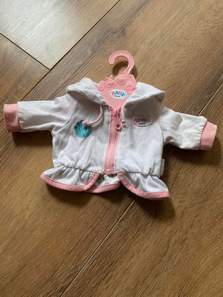 Baby Born jasje met capuchon - wit/roze, Ophalen of Verzenden, Zo goed als nieuw, Babypop