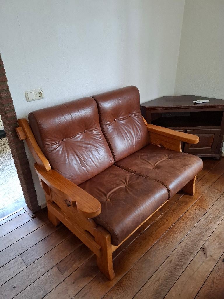 Bank 2 zits, Huis en Inrichting, Banken | Bankstellen, Ophalen, Gebruikt, Minder dan 75 cm, Rechte bank