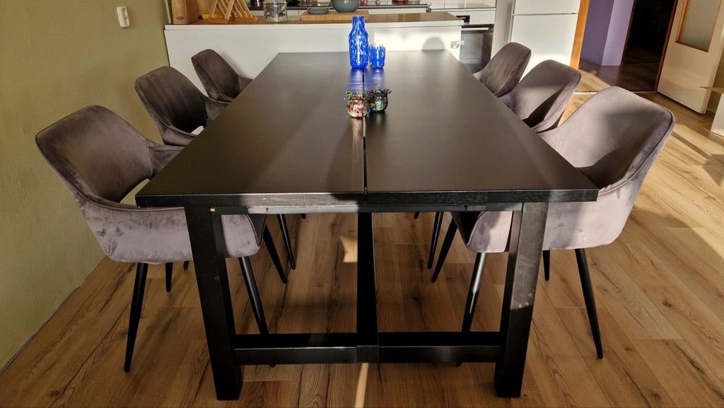 Grote eettafel (IKEA Nordviken), Ophalen, 100 tot 150 cm, Scandinavisch, modern, industrieel, 200 cm of meer
