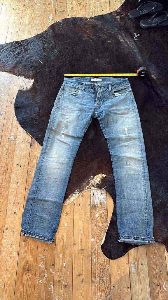 Levis 505 LVC limited edition selvedge, Ophalen of Verzenden, Zo goed als nieuw, Blauw, W33 - W34 (confectie 48/50)