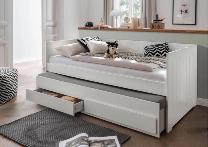 Emma bedbank/kajuitbed (met lades) - 90x200 - Wit, Kinderen en Baby's, Kinderkamer | Bedden