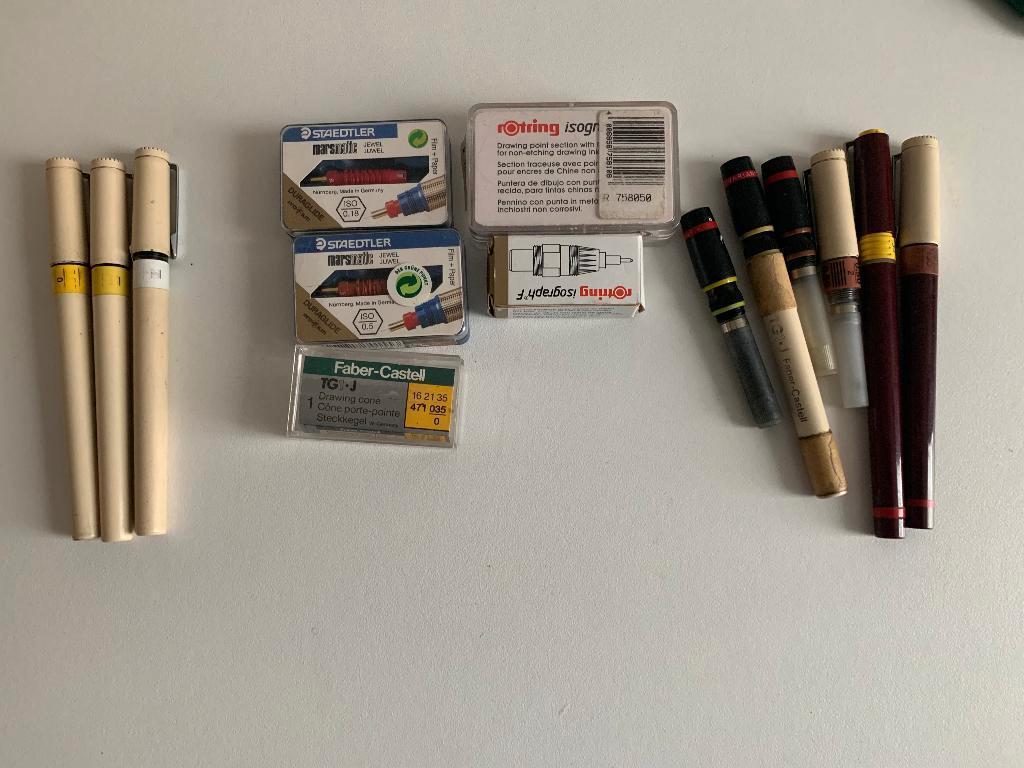 Tekenpennen, Ophalen, Gebruikt, Overige typen