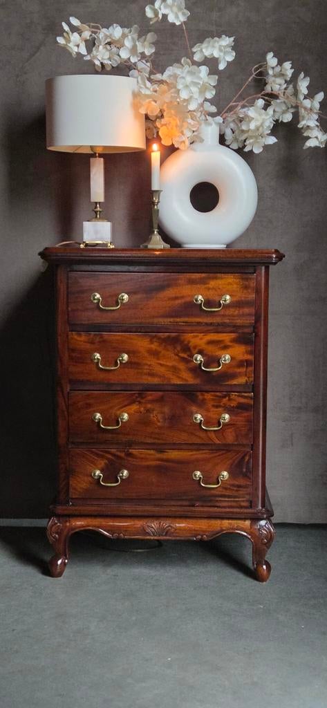 Mahonie Engelse chippendale ladenkast kast!, Ophalen, 50 tot 100 cm, 3 of 4 laden, Minder dan 100 cm