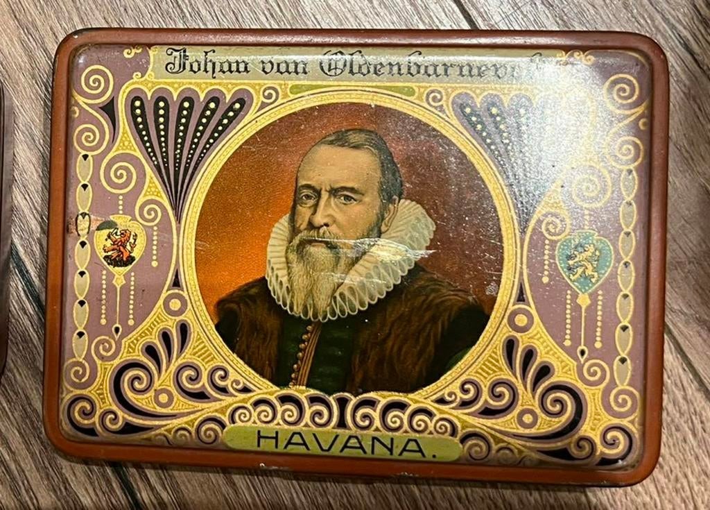 Johan van Oldenbarnevelt, Gebr. Majoor Beverwijk sigarenblik, Verzamelen, Ophalen of Verzenden, Zo goed als nieuw, Overige